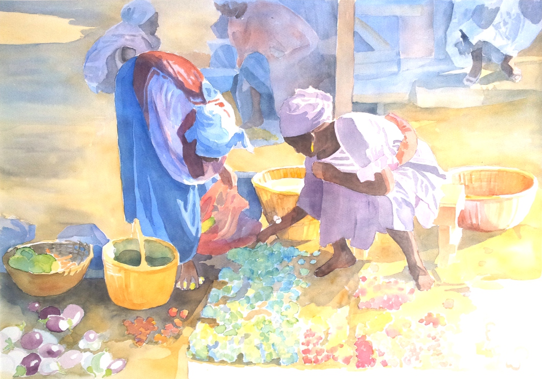 Grönsaksmarknad i Banjul, Gambia